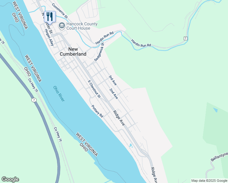 map of restaurants, bars, coffee shops, grocery stores, and more near 918S 2nd Ave in New Cumberland