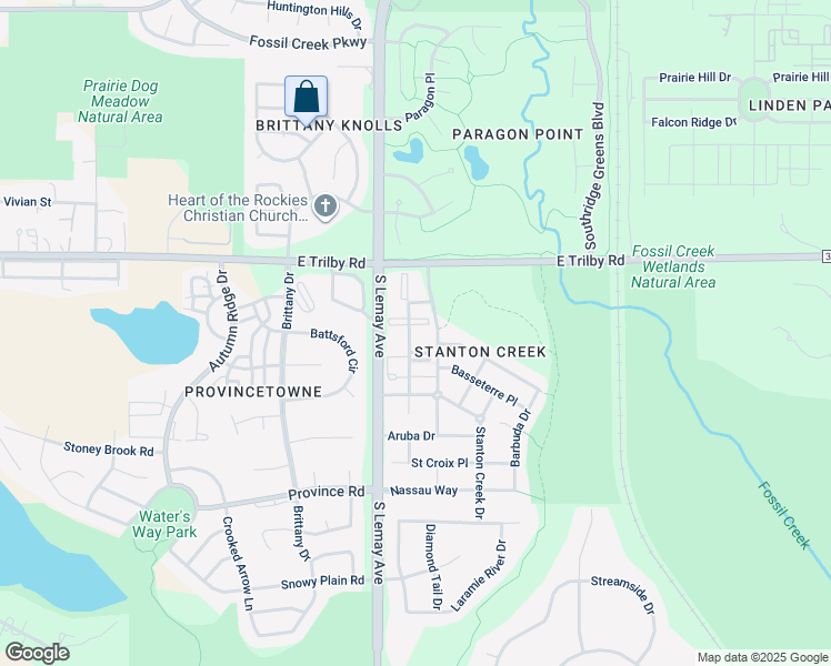 map of restaurants, bars, coffee shops, grocery stores, and more near 6720 Antigua Drive in Fort Collins