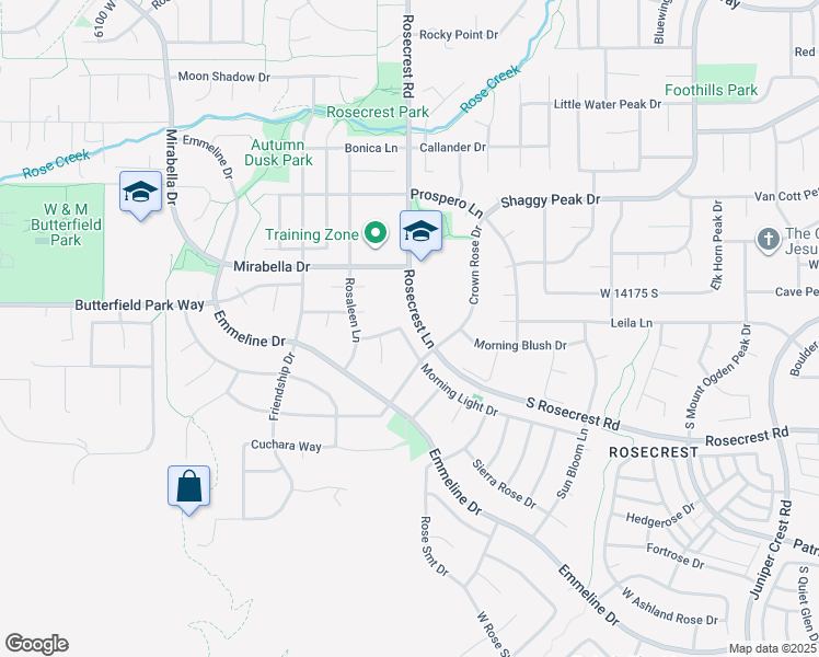 map of restaurants, bars, coffee shops, grocery stores, and more near 14243 Morning Light Drive in Herriman
