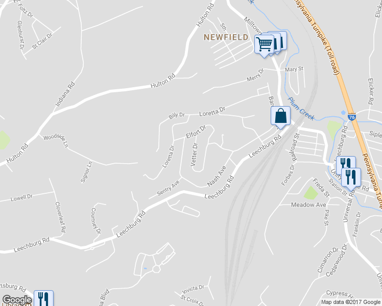 map of restaurants, bars, coffee shops, grocery stores, and more near 179 Vetter Drive in Pittsburgh