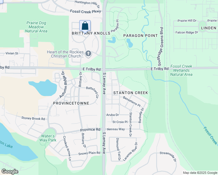 map of restaurants, bars, coffee shops, grocery stores, and more near 6720 Antigua Drive in Fort Collins