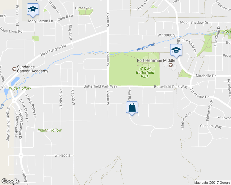 map of restaurants, bars, coffee shops, grocery stores, and more near 6363 West Light Hill Circle in Riverton