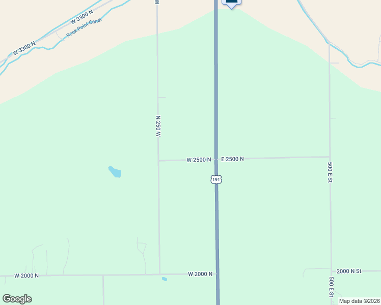 map of restaurants, bars, coffee shops, grocery stores, and more near 110 West 2500 North in Vernal