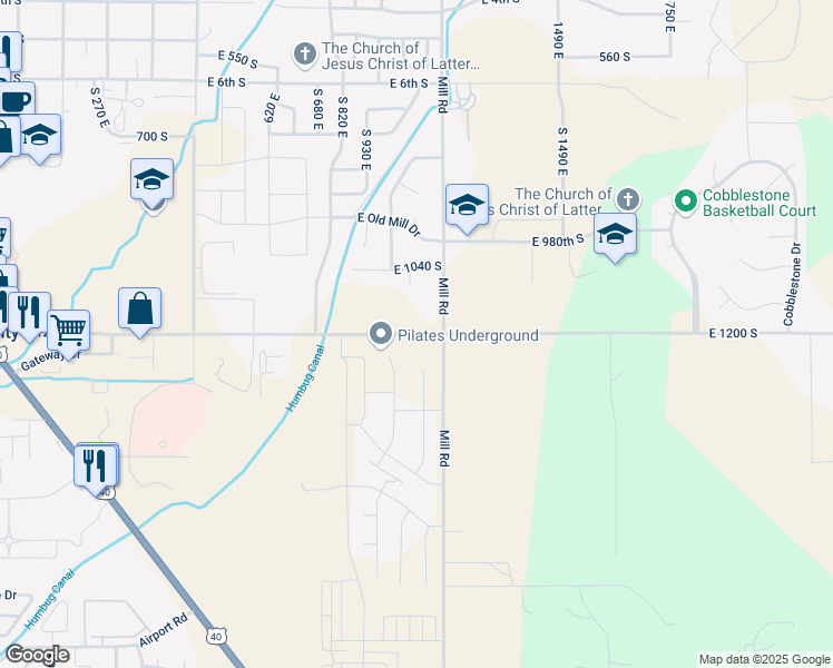 map of restaurants, bars, coffee shops, grocery stores, and more near 1109 East 1200 South in Heber City