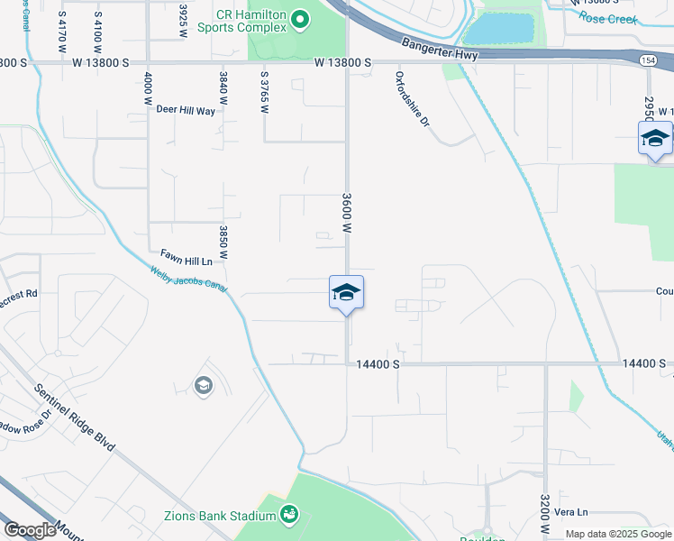 map of restaurants, bars, coffee shops, grocery stores, and more near 14212 3600 West in Riverton