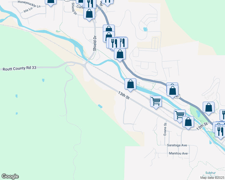map of restaurants, bars, coffee shops, grocery stores, and more near 1825 13th Street in Steamboat Springs