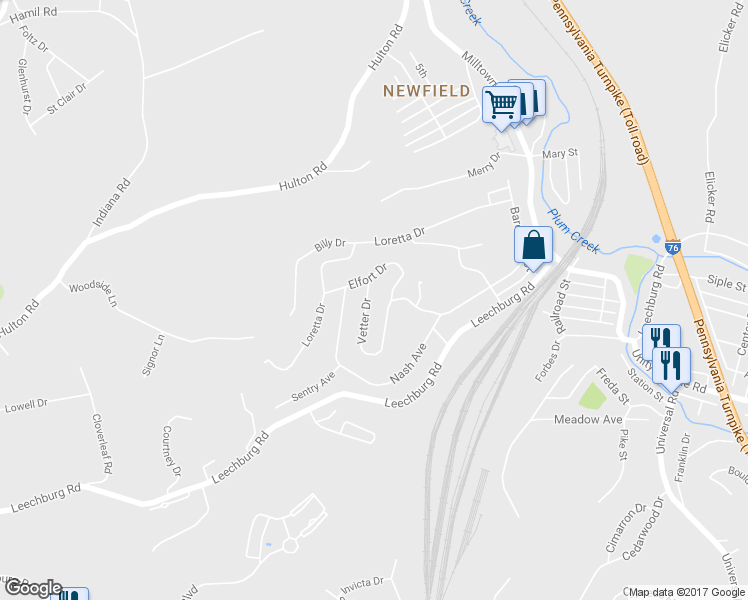 map of restaurants, bars, coffee shops, grocery stores, and more near 109 Vetter Drive in Pittsburgh
