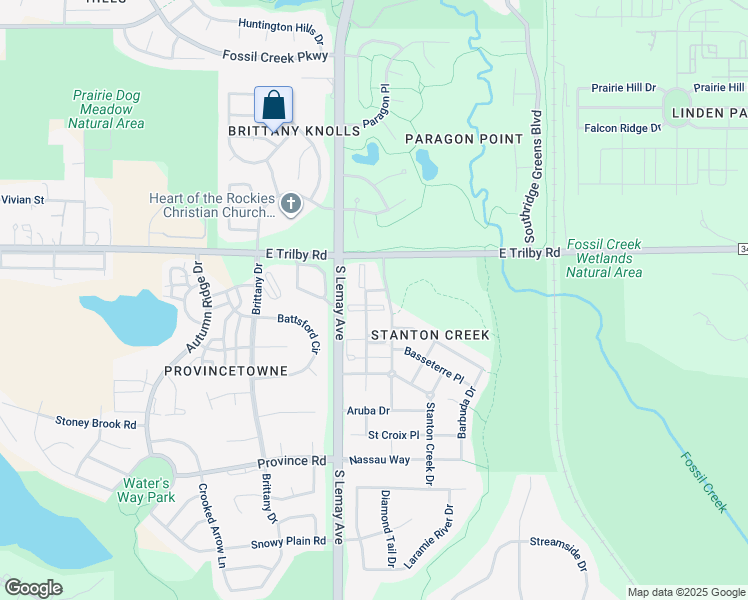 map of restaurants, bars, coffee shops, grocery stores, and more near 6702 Antigua Drive in Fort Collins