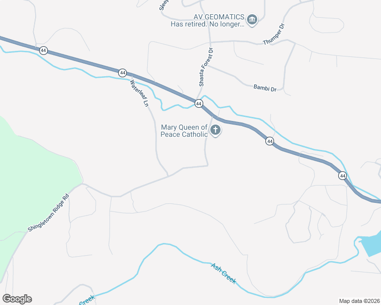 map of restaurants, bars, coffee shops, grocery stores, and more near 30588 Shingletown Ridge Road in Shingletown