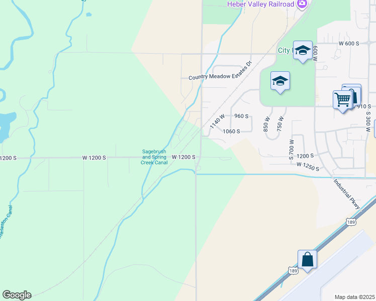 map of restaurants, bars, coffee shops, grocery stores, and more near 1178 South Lauren Lane in Heber City