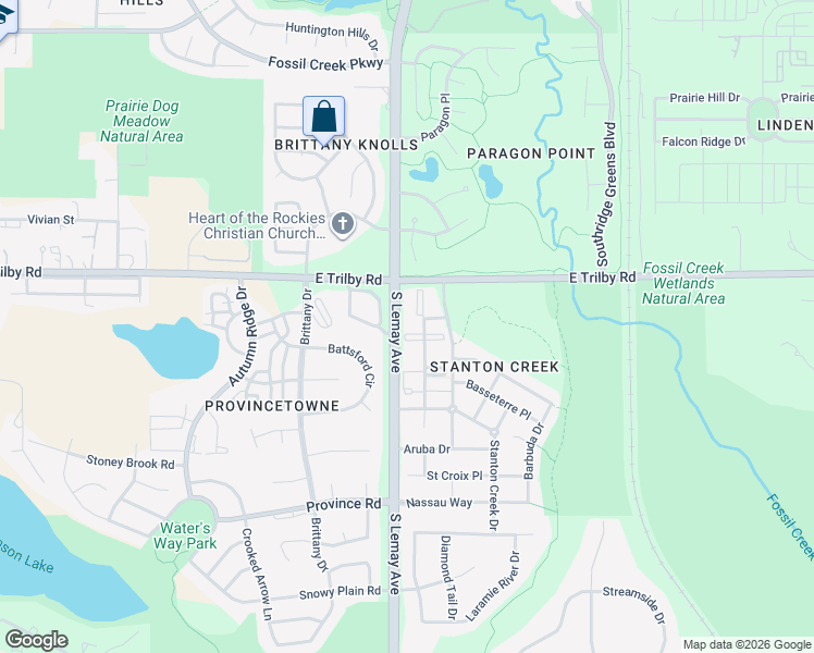 map of restaurants, bars, coffee shops, grocery stores, and more near 6709 Antigua Drive in Fort Collins