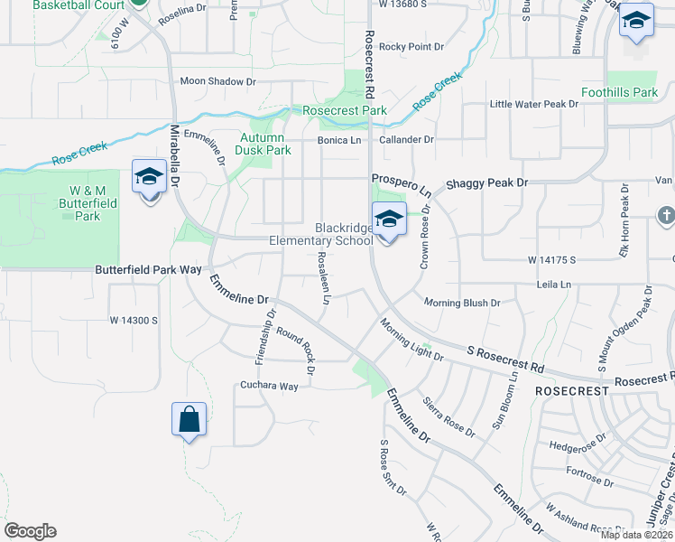map of restaurants, bars, coffee shops, grocery stores, and more near 5668 Tuscan Rose Circle in Herriman