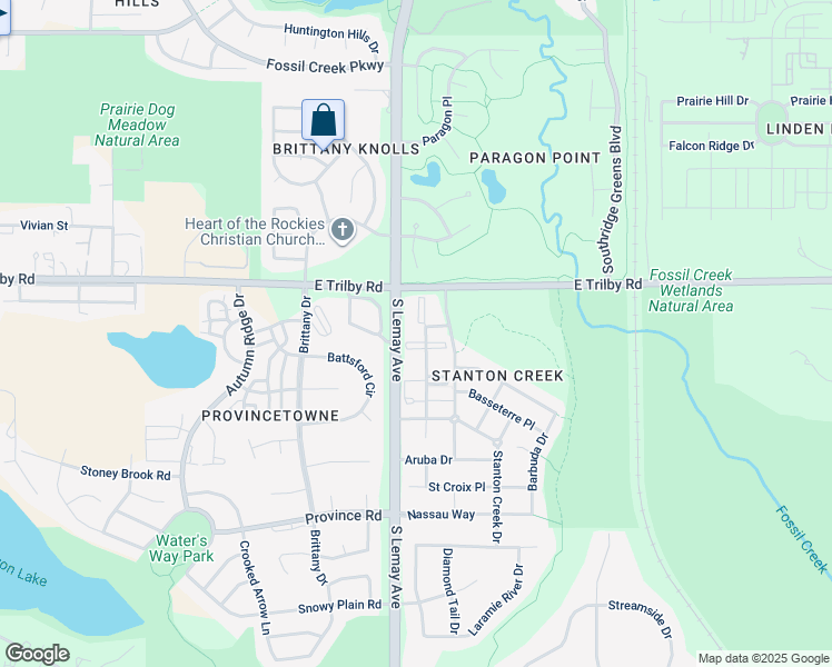 map of restaurants, bars, coffee shops, grocery stores, and more near 6703 Antigua Drive in Fort Collins