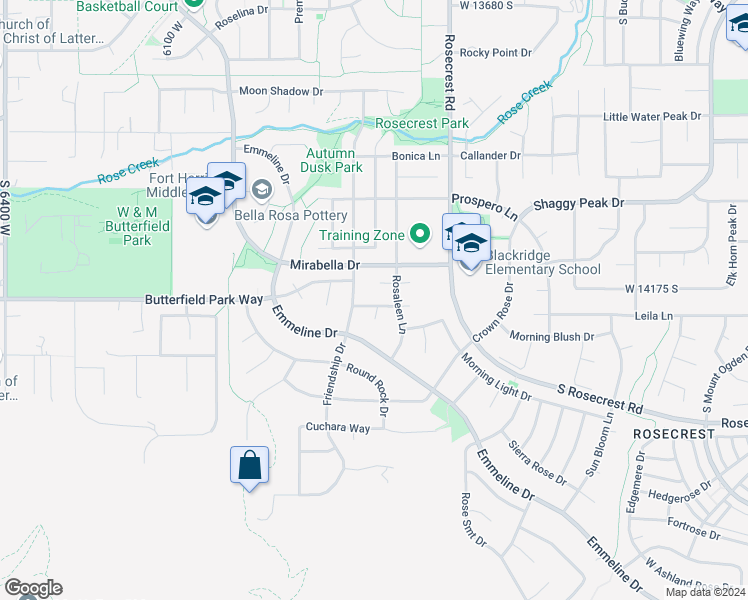 map of restaurants, bars, coffee shops, grocery stores, and more near 5734 Arbor Rose Drive in Herriman