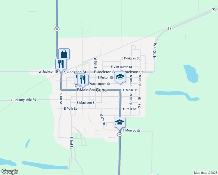 map of restaurants, bars, coffee shops, grocery stores, and more near 698 E Jefferson St in Cuba