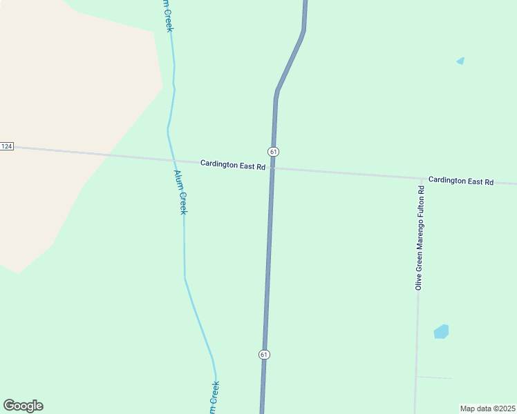 map of restaurants, bars, coffee shops, grocery stores, and more near 3866 Ohio 61 in Cardington