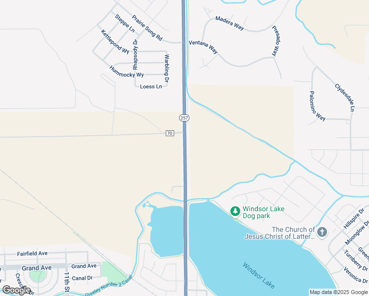 map of restaurants, bars, coffee shops, grocery stores, and more near 33840-33998 Weld County Road 17 in Windsor