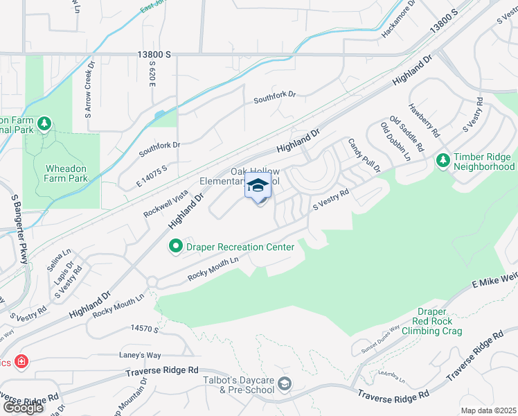 map of restaurants, bars, coffee shops, grocery stores, and more near 884 East 14400 South in Draper