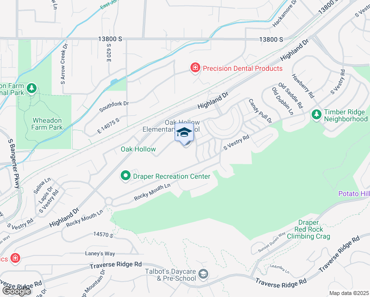 map of restaurants, bars, coffee shops, grocery stores, and more near 884 East 14400 South in Draper