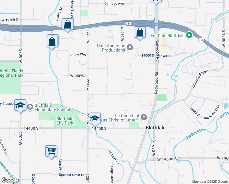 map of restaurants, bars, coffee shops, grocery stores, and more near 2044 West 14200 South in Riverton