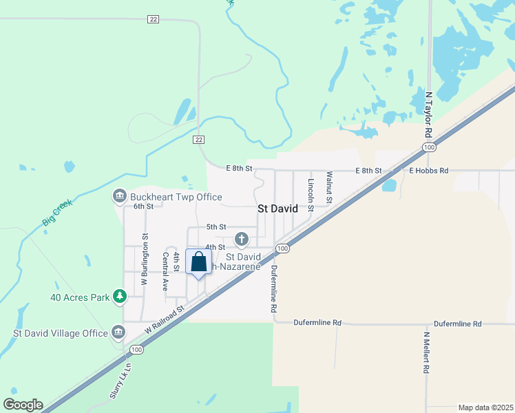 map of restaurants, bars, coffee shops, grocery stores, and more near College Street in Canton