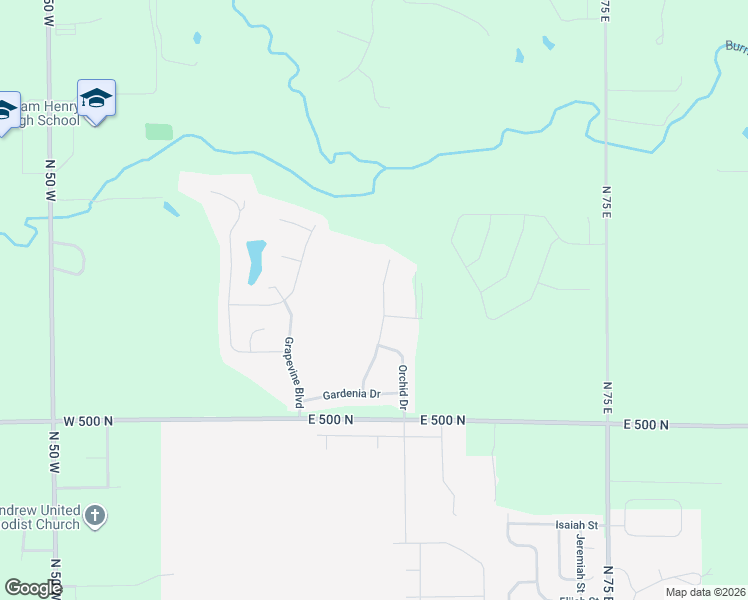 map of restaurants, bars, coffee shops, grocery stores, and more near 5300 Gardenia Court in West Lafayette