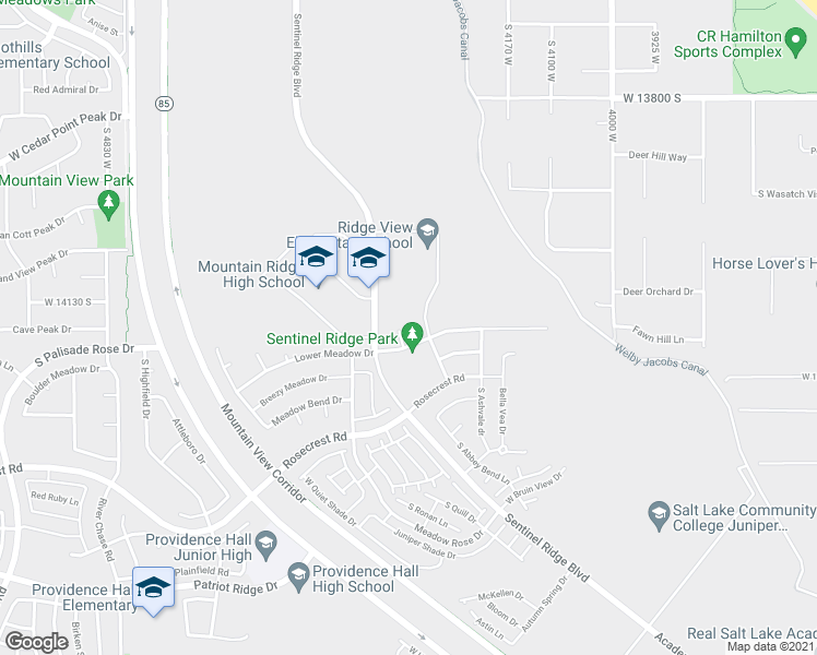 map of restaurants, bars, coffee shops, grocery stores, and more near 14179 South Wembley Circle in Herriman