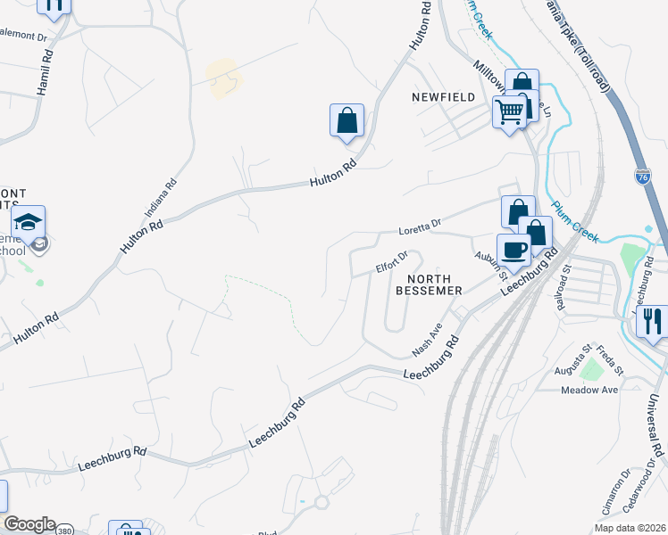 map of restaurants, bars, coffee shops, grocery stores, and more near 1565 Loretta Drive in Pittsburgh