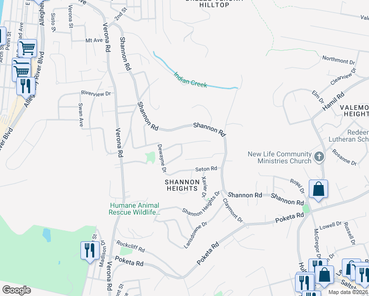 map of restaurants, bars, coffee shops, grocery stores, and more near 130 Richmore Drive in Verona