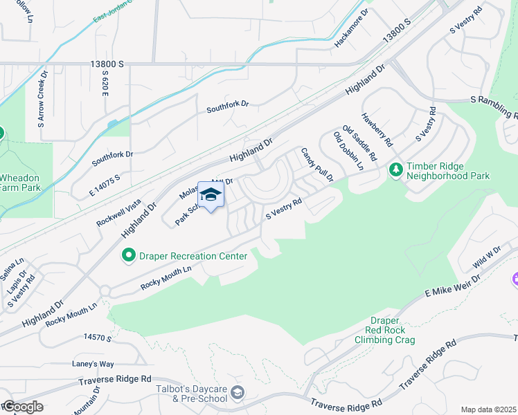 map of restaurants, bars, coffee shops, grocery stores, and more near 14176 Director View Lane in Draper