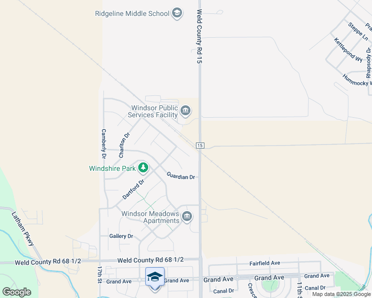 map of restaurants, bars, coffee shops, grocery stores, and more near 1524 Highfield Court in Windsor