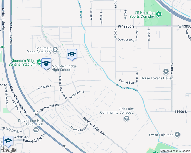 map of restaurants, bars, coffee shops, grocery stores, and more near 4143 West Gate Keeper Drive in Herriman