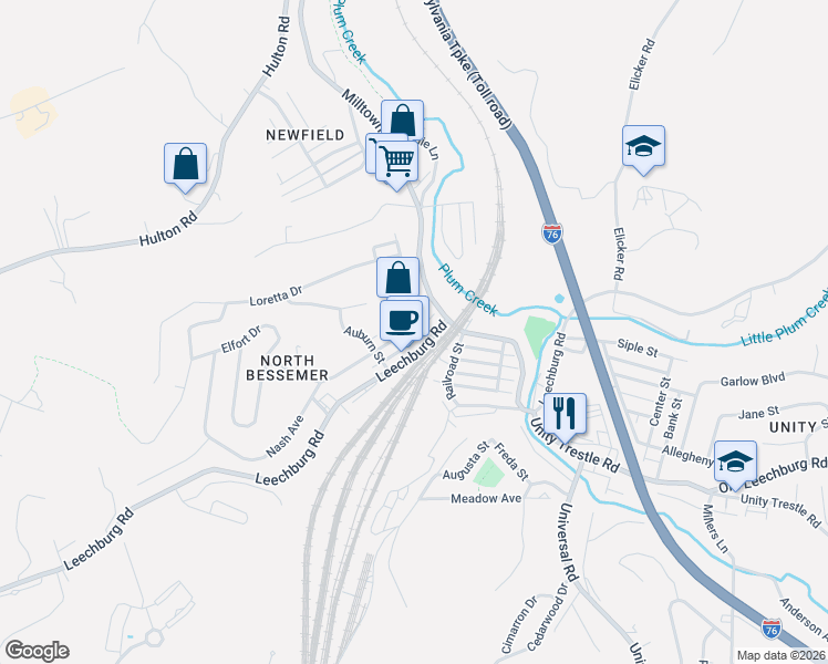 map of restaurants, bars, coffee shops, grocery stores, and more near 1921 Leechburg Road in Pittsburgh