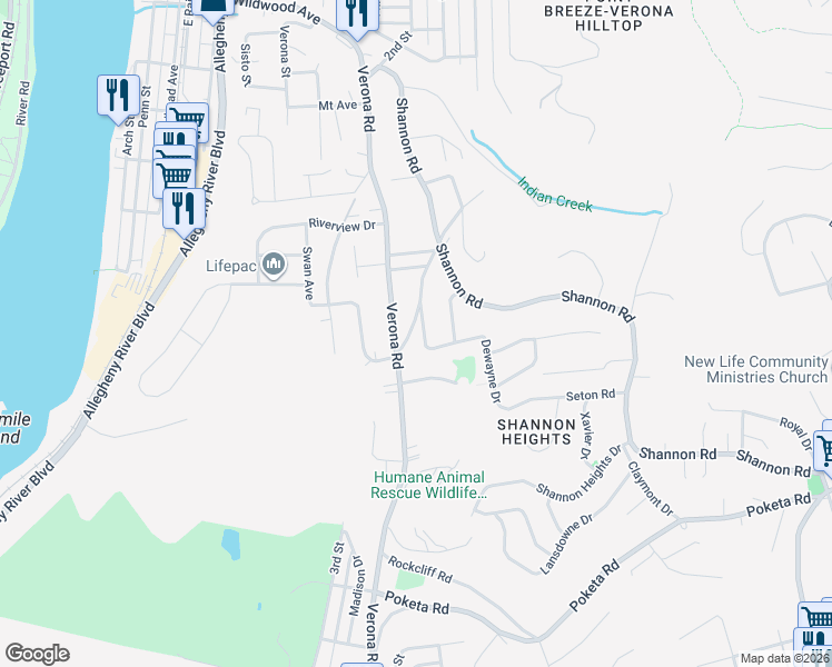 map of restaurants, bars, coffee shops, grocery stores, and more near 6324 Quincy Drive in Verona