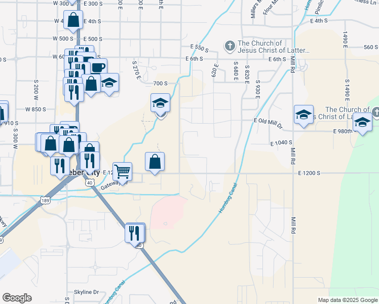 map of restaurants, bars, coffee shops, grocery stores, and more near in Heber City