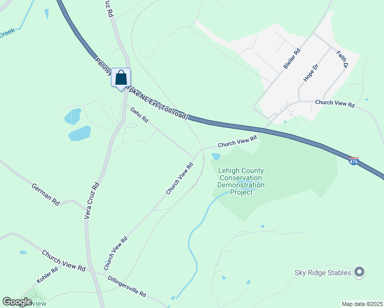 map of restaurants, bars, coffee shops, grocery stores, and more near 3797 Church View Road in Emmaus