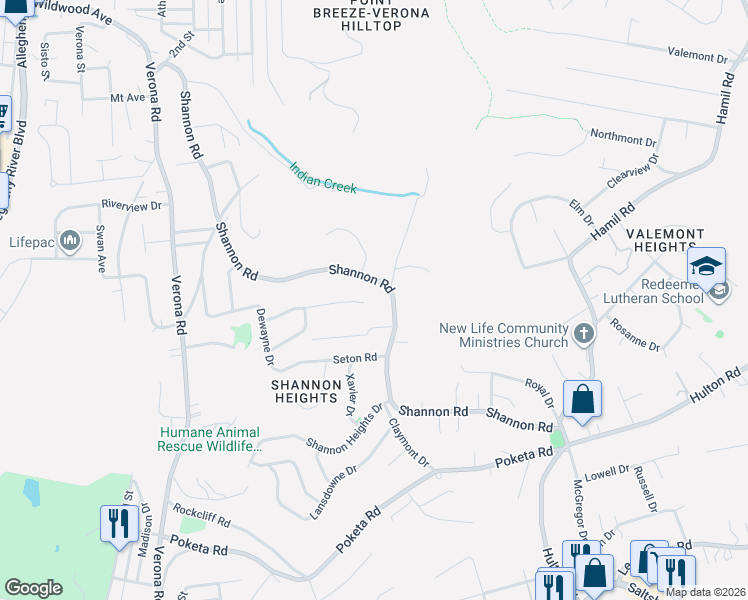 map of restaurants, bars, coffee shops, grocery stores, and more near 183 Richmore Drive in Verona