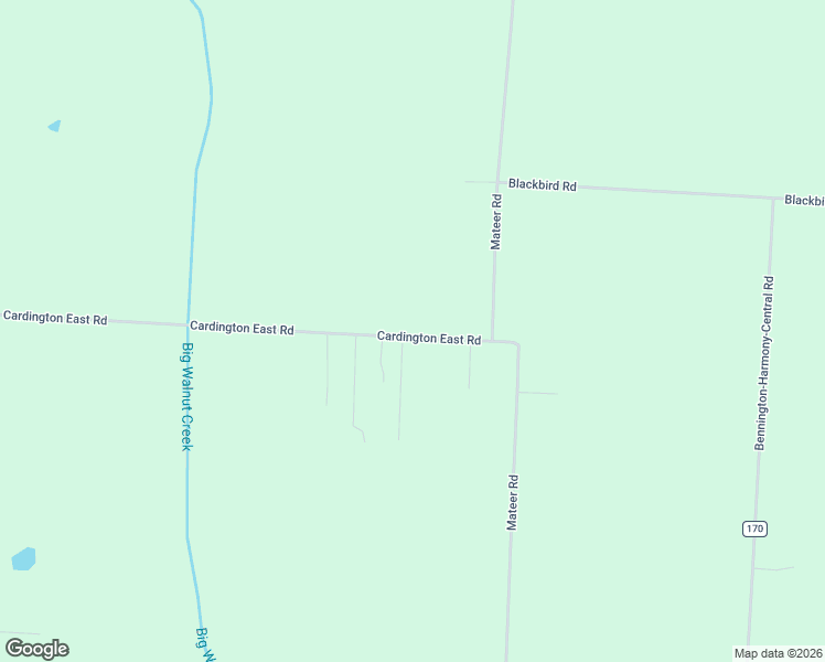 map of restaurants, bars, coffee shops, grocery stores, and more near 4520 County Road 124 in Cardington