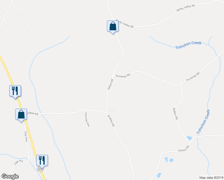 map of restaurants, bars, coffee shops, grocery stores, and more near 1571 Salem Road in Quakertown
