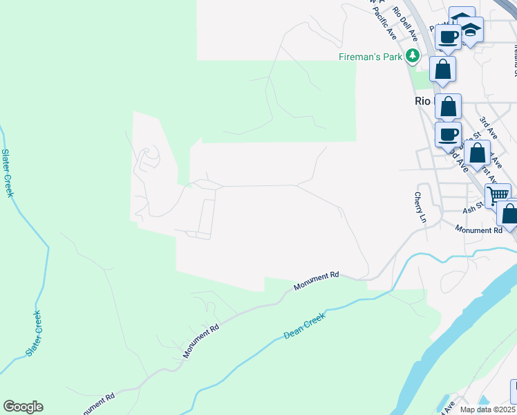 map of restaurants, bars, coffee shops, grocery stores, and more near 908 Monument Road in Rio Dell