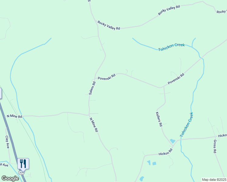 map of restaurants, bars, coffee shops, grocery stores, and more near 1559 Salem Road in Quakertown