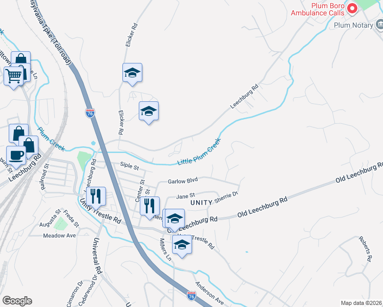 map of restaurants, bars, coffee shops, grocery stores, and more near 2975 Leechburg Road in Pittsburgh
