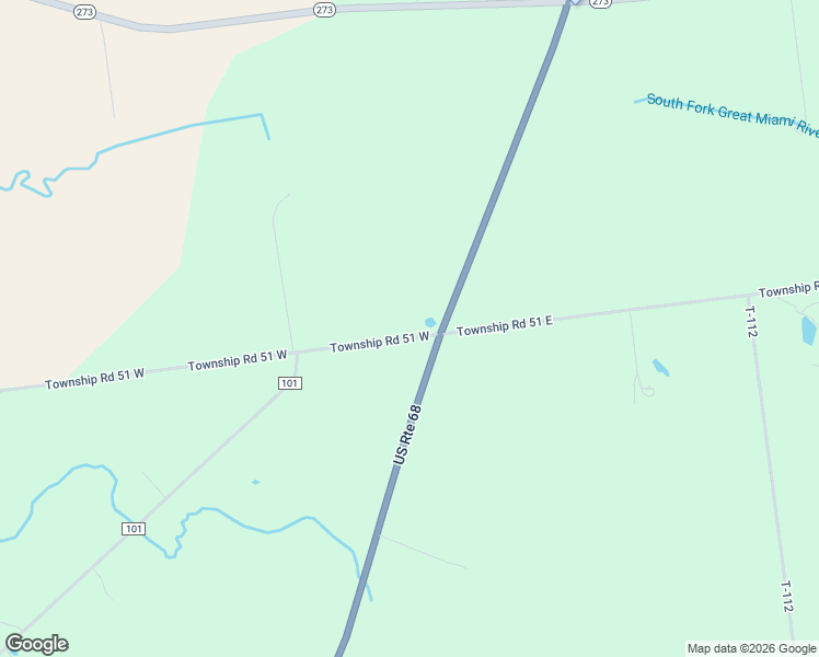 map of restaurants, bars, coffee shops, grocery stores, and more near 1-299 Township Road 51 West in Belle Center