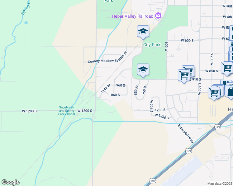 map of restaurants, bars, coffee shops, grocery stores, and more near 1109 East 1200 South in Heber City