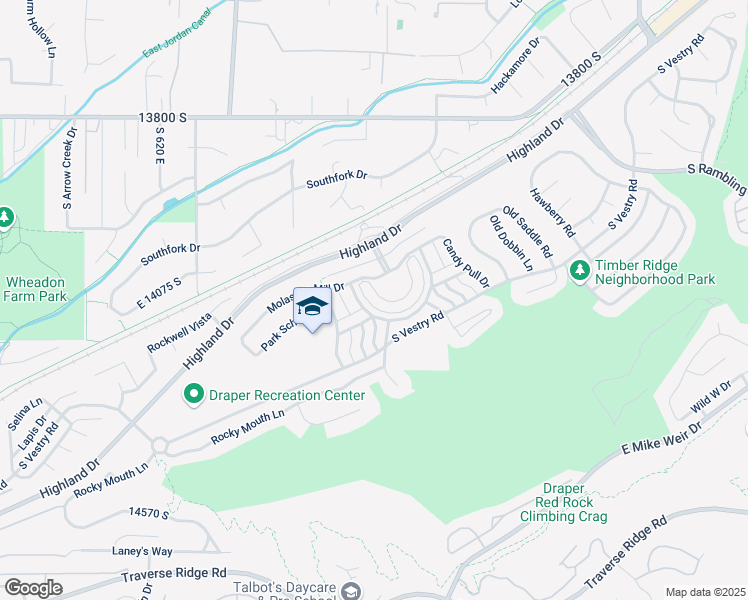 map of restaurants, bars, coffee shops, grocery stores, and more near 14170 Director View Lane in Draper