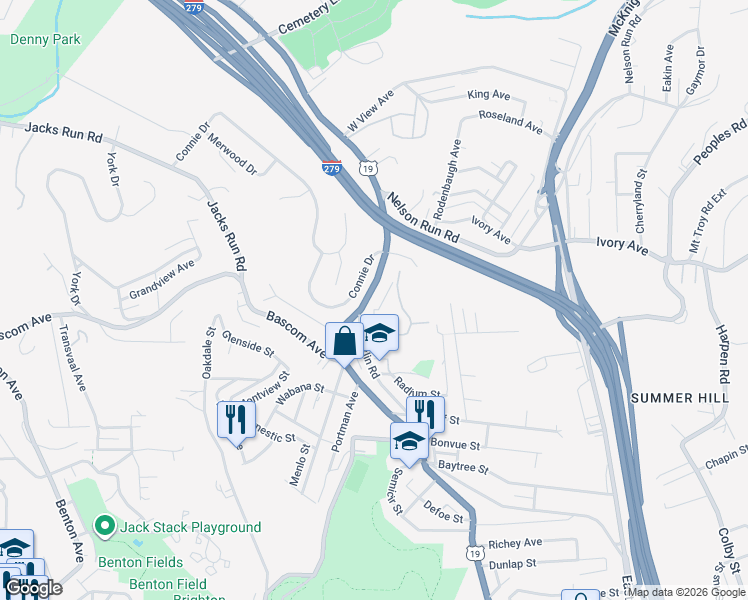 map of restaurants, bars, coffee shops, grocery stores, and more near 4238 Perrysville Avenue in Pittsburgh