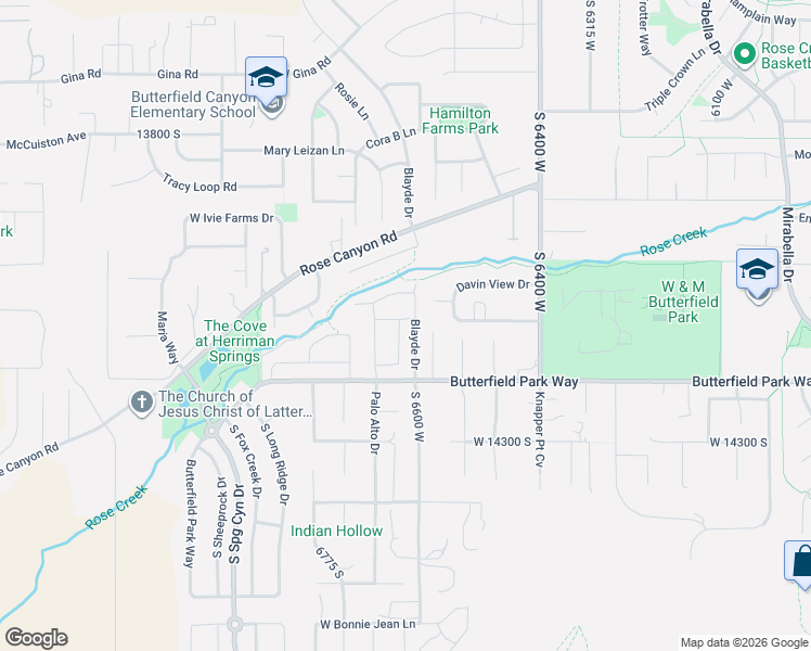 map of restaurants, bars, coffee shops, grocery stores, and more near 14111 South Black Sage Drive in Herriman