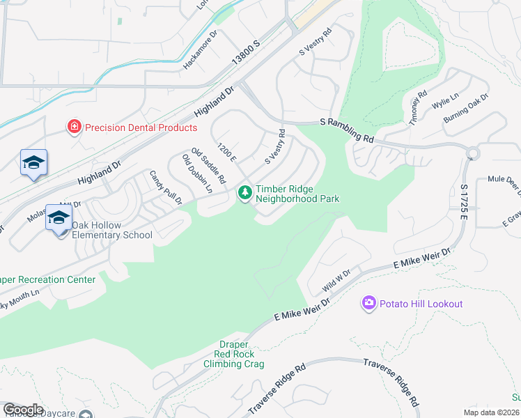 map of restaurants, bars, coffee shops, grocery stores, and more near 14076 South Pine Mesa Drive in Draper