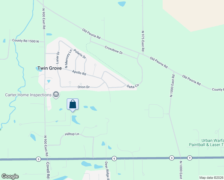 map of restaurants, bars, coffee shops, grocery stores, and more near 9488 Apollo Road in Bloomington