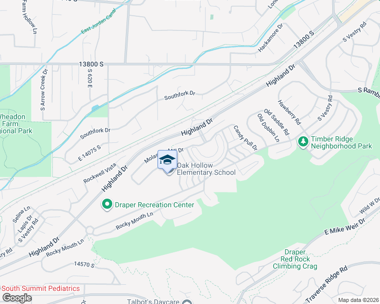 map of restaurants, bars, coffee shops, grocery stores, and more near 898 East Deer Vista Court in Draper